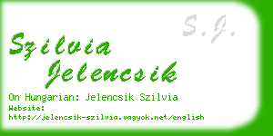 szilvia jelencsik business card